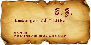 Bamberger Zöldike névjegykártya